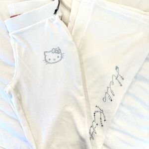 Hello Kitty White Rhinestone Sweatpants